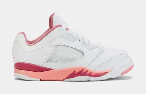 Air Jordan 5 Retro Low Desert Berry Preschool Lifestyle Shoes (White/Pink)