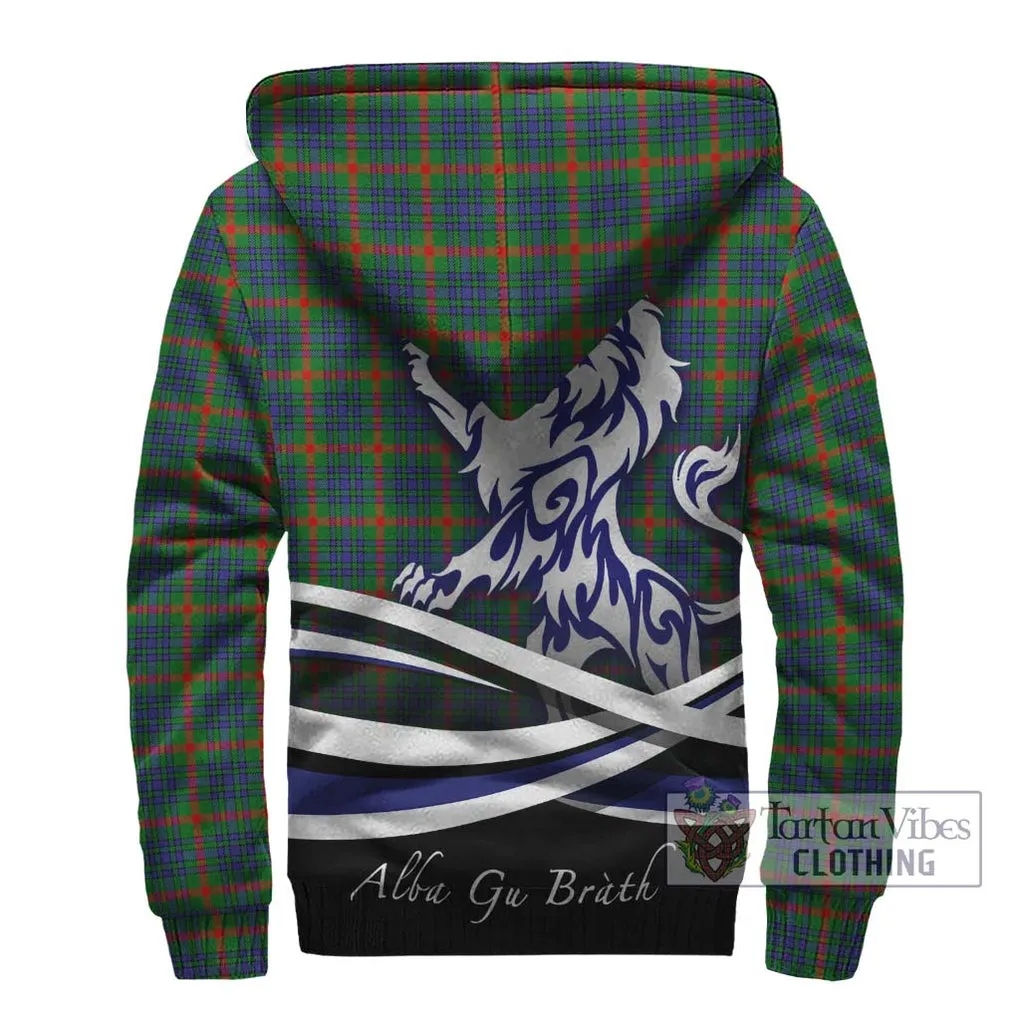 Aiton Tartan Sherpa Hoodie with Alba Gu Brath Regal Lion Emblem