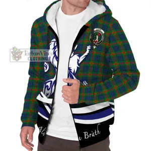 Aiton Tartan Sherpa Hoodie with Alba Gu Brath Regal Lion Emblem