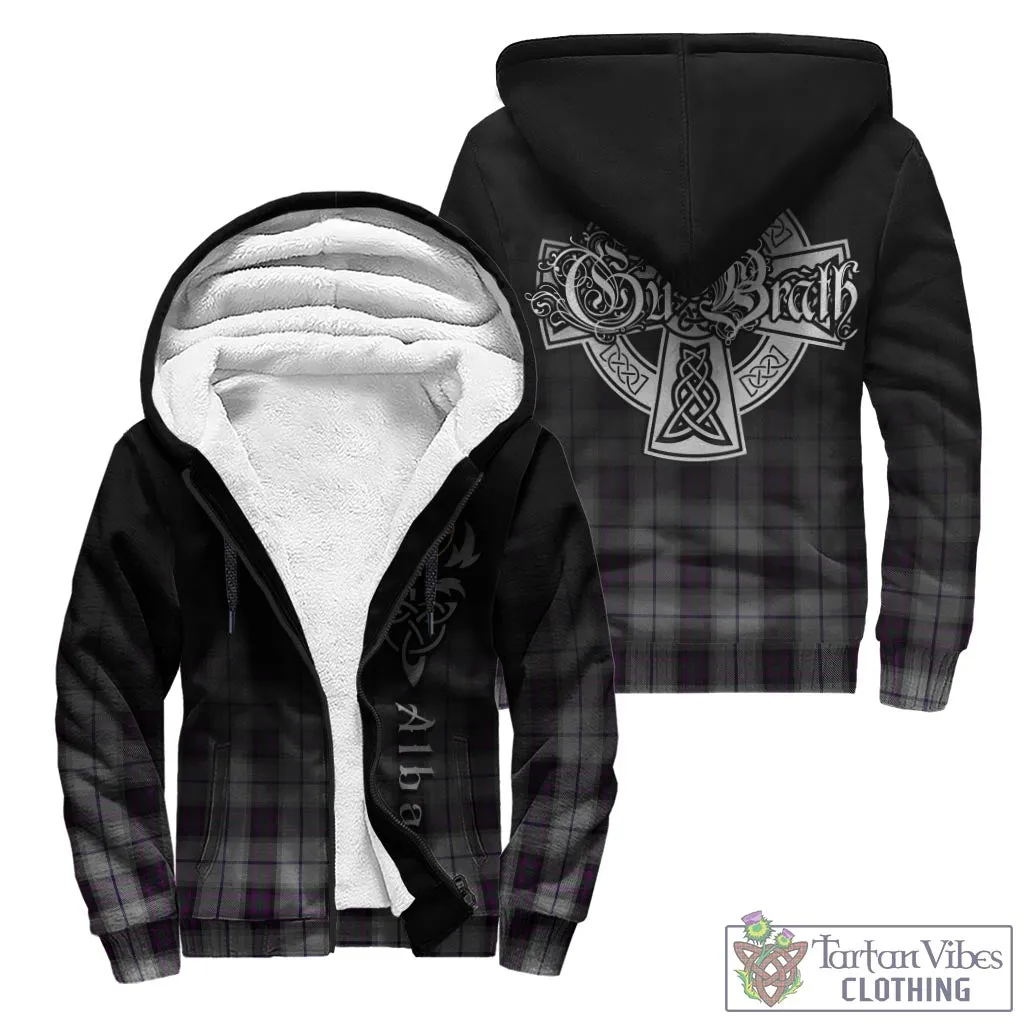 Alexander of Menstry Dress Tartan Sherpa Hoodie Featuring Alba Gu Brath Family Crest Celtic Inspired