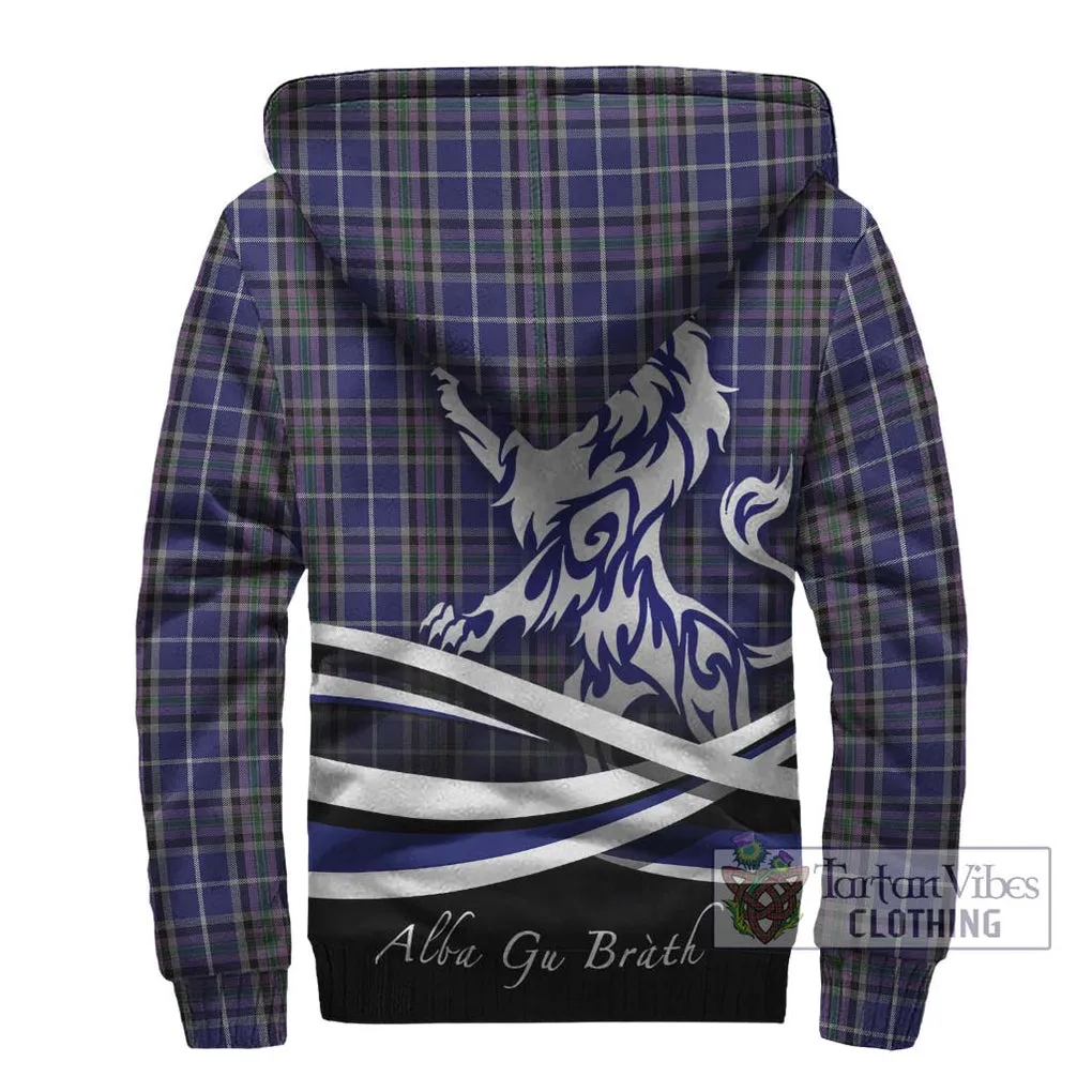 Alexander of Menstry Tartan Sherpa Hoodie with Alba Gu Brath Regal Lion Emblem