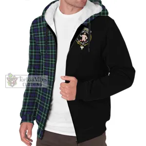 Allardice Tartan Sherpa Hoodie with Family Crest and Half Of Me Style