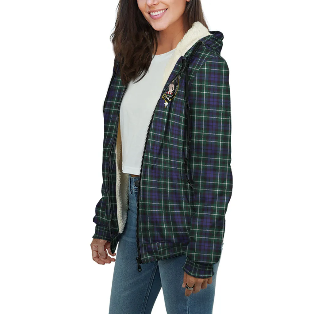 Allardice Tartan Sherpa Hoodie with Family Crest