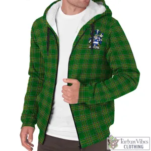 Alleet Irish Clan Tartan Sherpa Hoodie with Coat of Arms