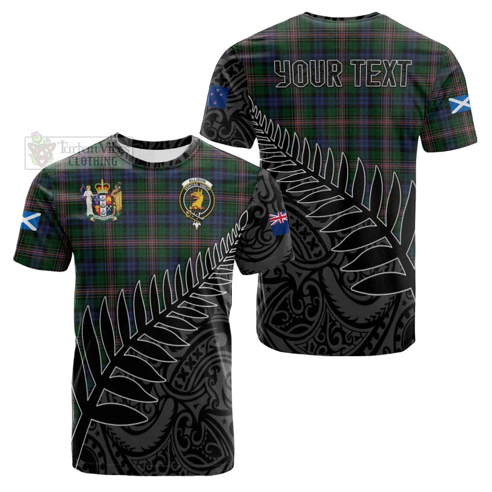 Allison Crest Tartan Cotton T-shirt with New Zealand Silver Fern Half Style