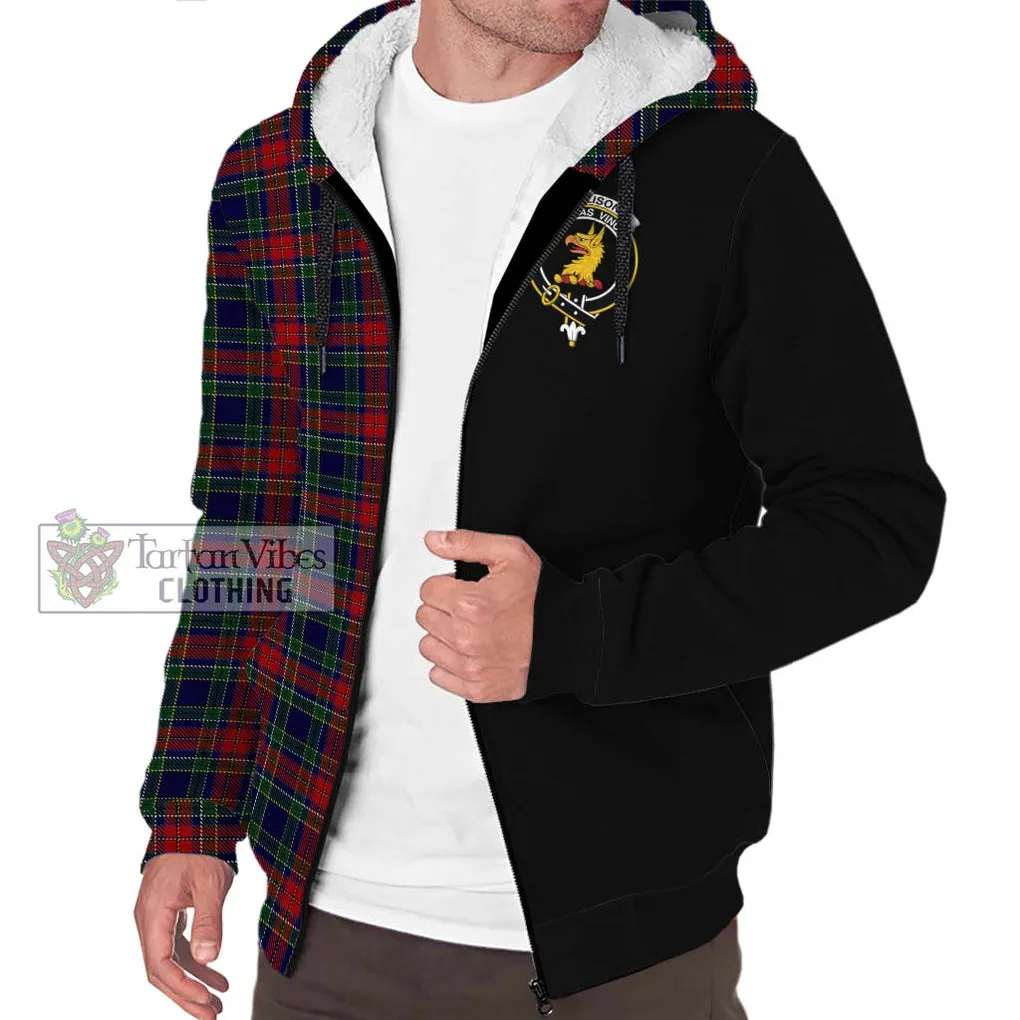 Allison Red Tartan Sherpa Hoodie with Family Crest and Half Of Me Style