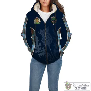 Anderson Ancient Tartan Sherpa Hoodie with Family Crest and Scottish Thistle Vibes Sport Style