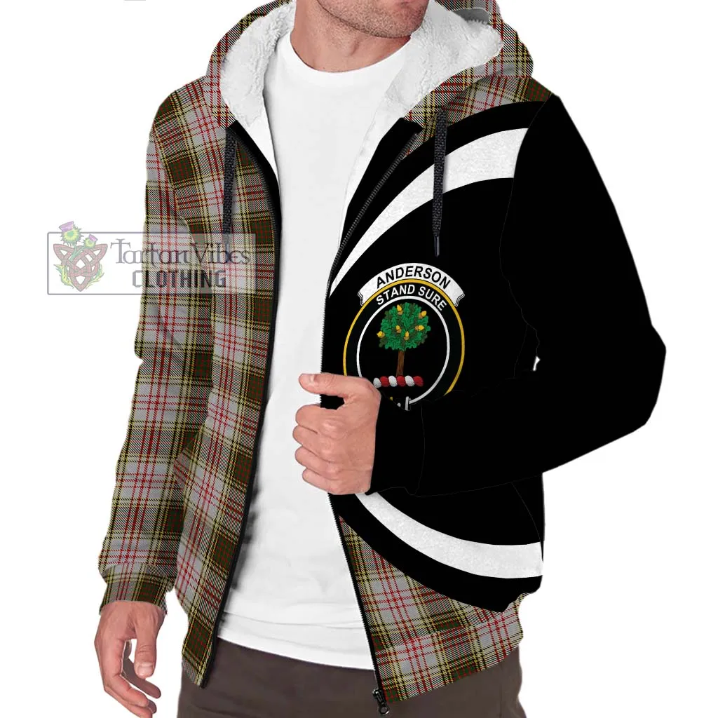 Anderson Dress Tartan Sherpa Hoodie with Family Crest Circle Style