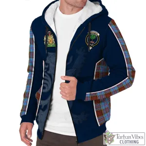 Anderson Modern Tartan Sherpa Hoodie with Family Crest and Lion Rampant Vibes Sport Style