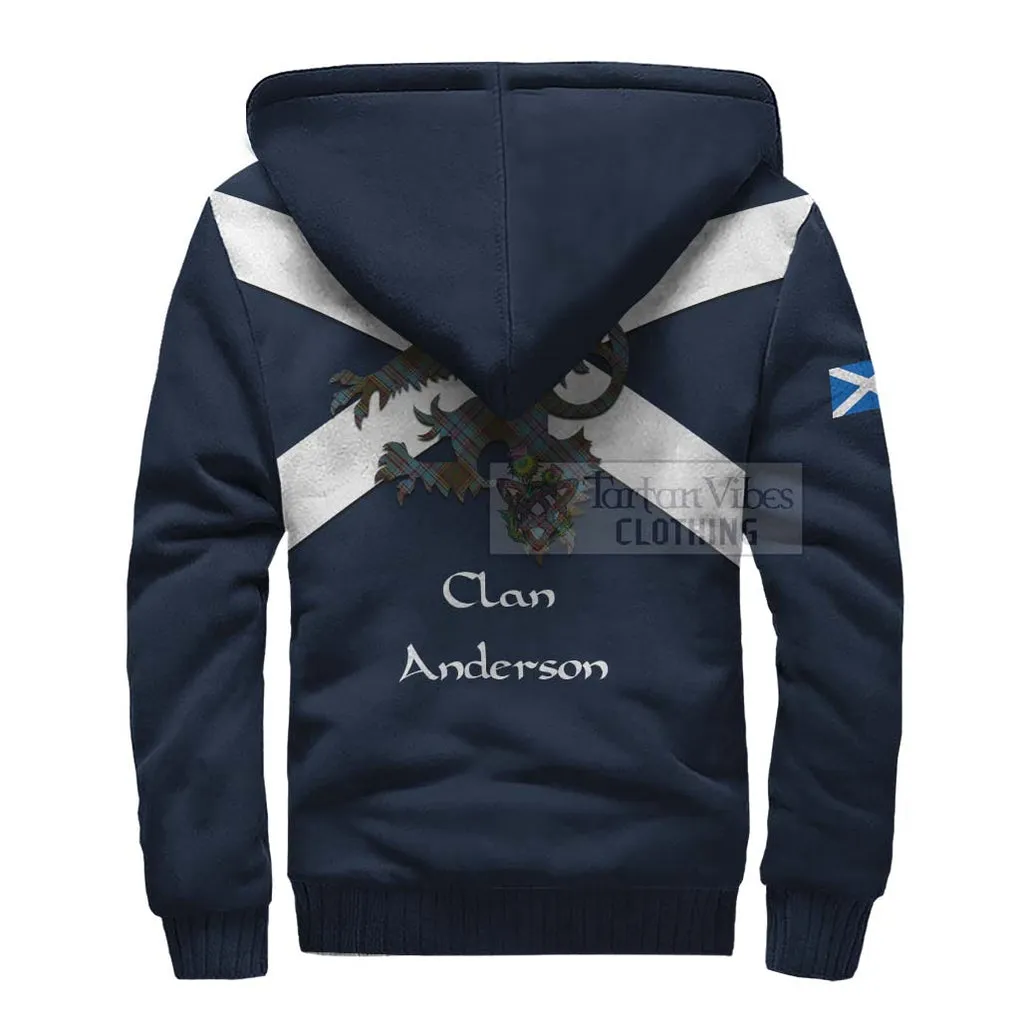 Anderson Tartan Lion Rampant Sherpa Hoodie  Proudly Display Your Heritage with Alba Gu Brath and Clan Name