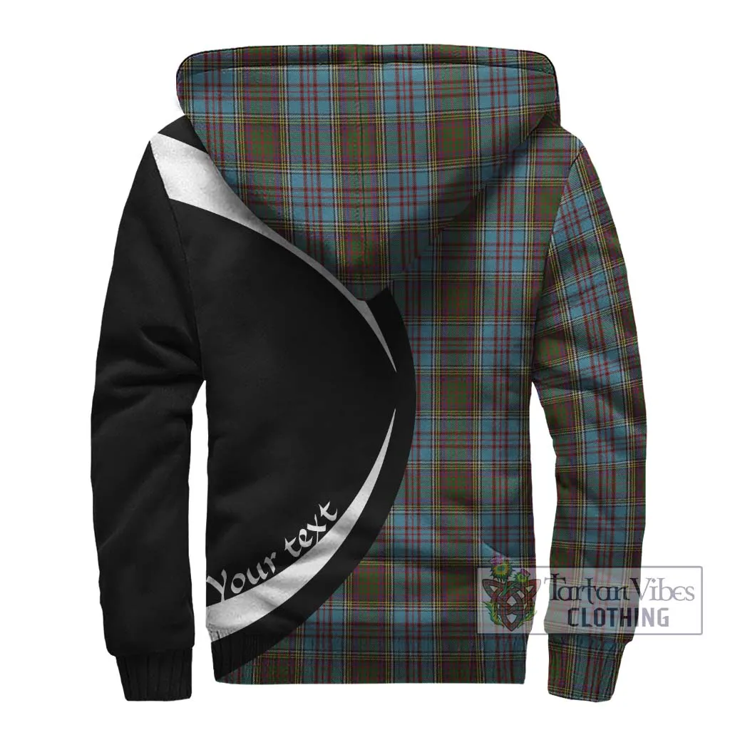 Anderson Tartan Sherpa Hoodie with Family Crest Circle Style