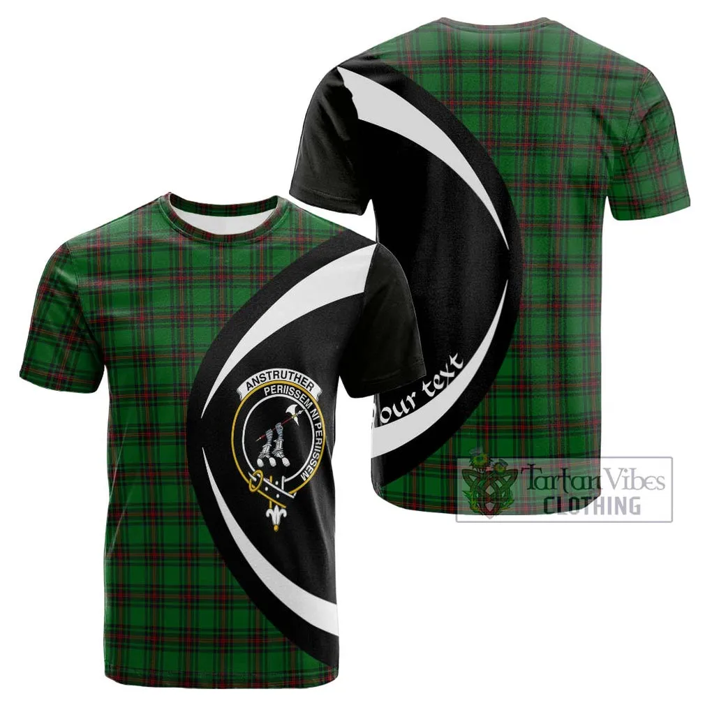 Anstruther Tartan Cotton T-shirt with Family Crest Circle Style