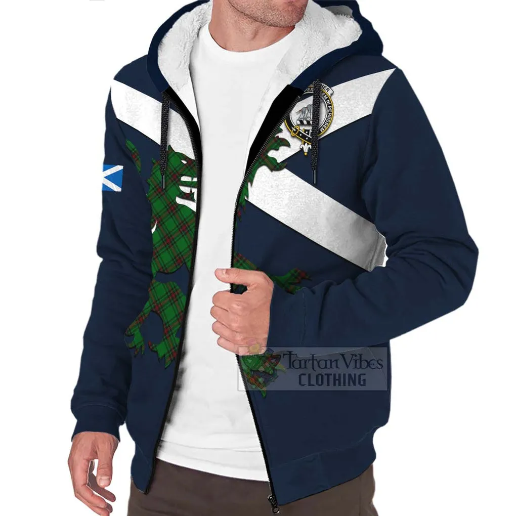 Anstruther Tartan Lion Rampant Sherpa Hoodie  Proudly Display Your Heritage with Alba Gu Brath and Clan Name