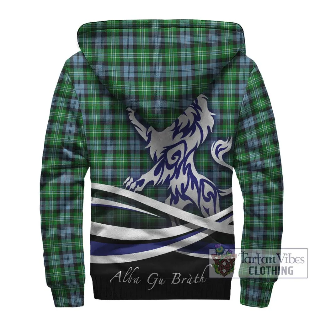 Arbuthnot Ancient Tartan Sherpa Hoodie with Alba Gu Brath Regal Lion Emblem