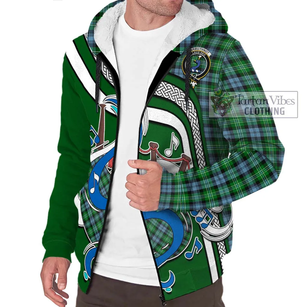 Arbuthnot Ancient Tartan Sherpa Hoodie with Epic Bagpipe Style