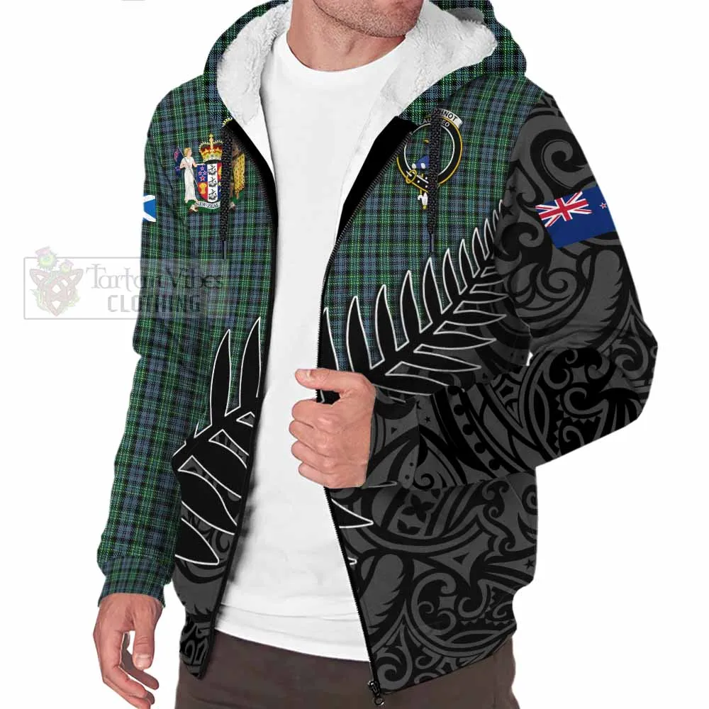 Arbuthnot Crest Tartan Sherpa Hoodie with New Zealand Silver Fern Half Style