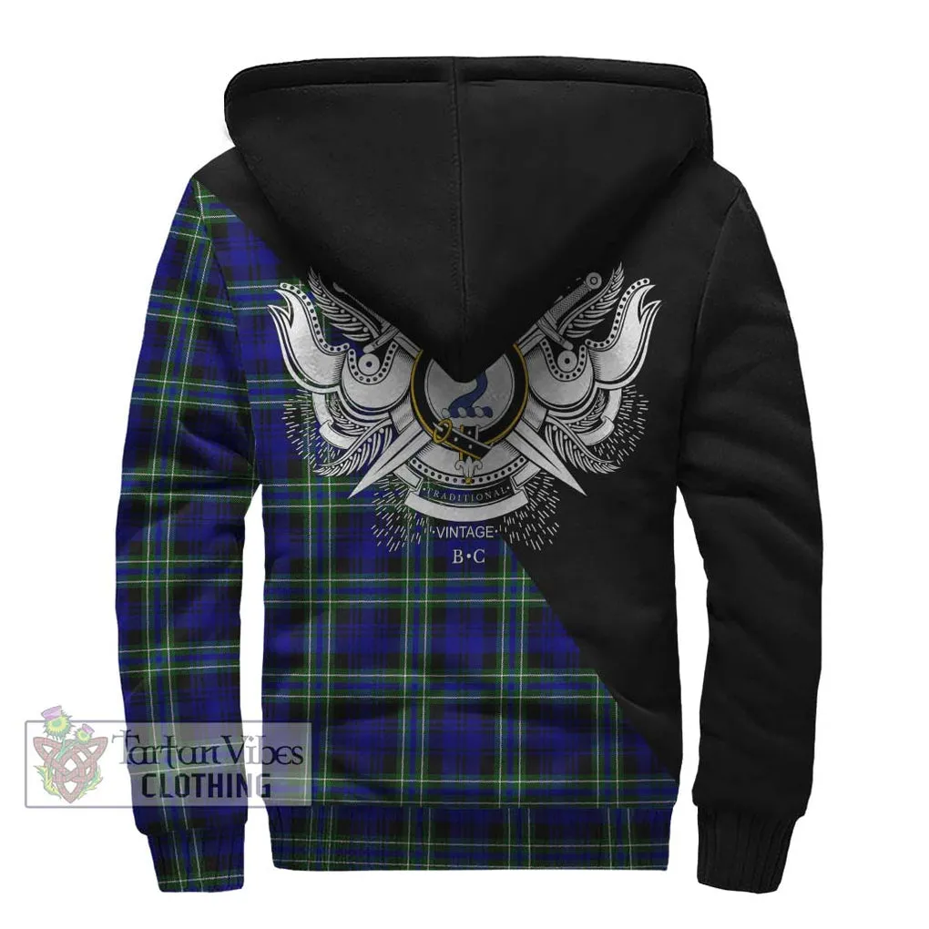 Arbuthnot Modern Tartan Sherpa Hoodie with Family Crest and Military Logo Style