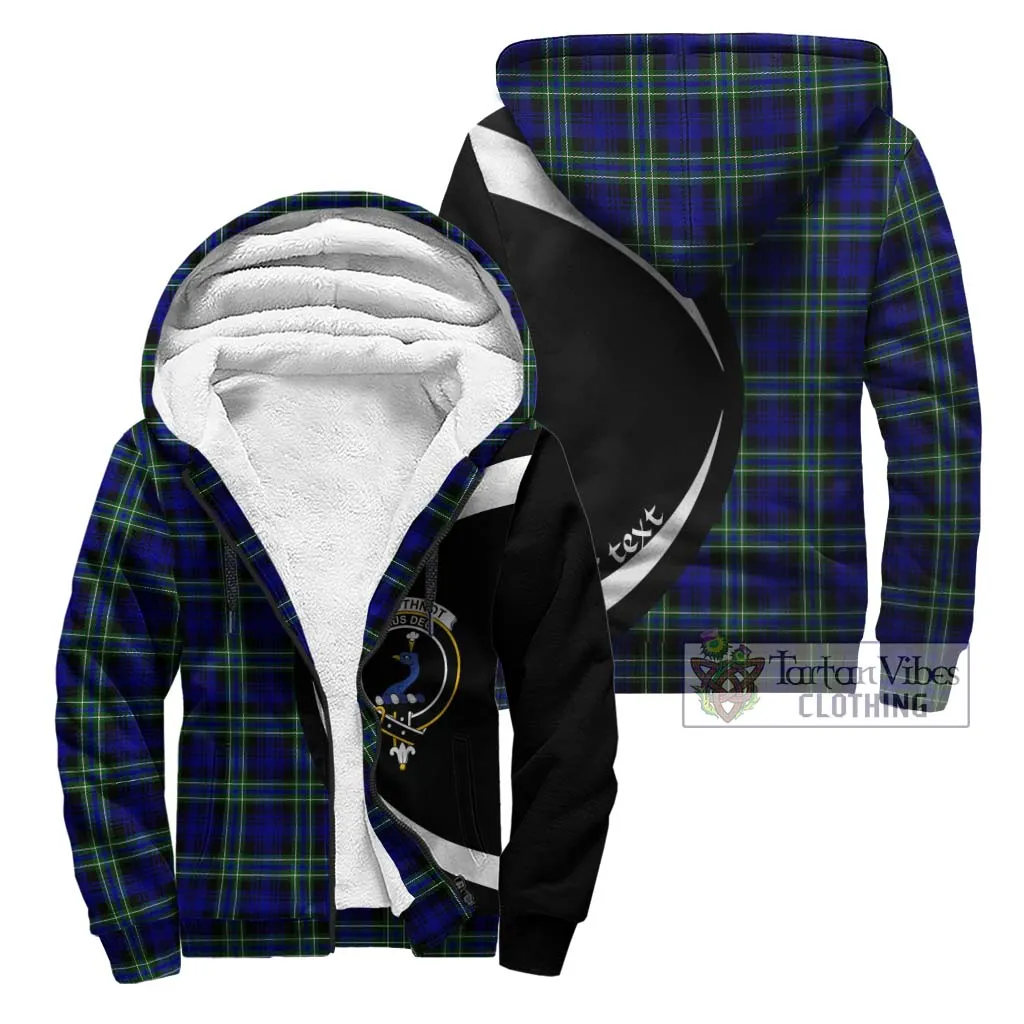 Arbuthnot Modern Tartan Sherpa Hoodie with Family Crest Circle Style