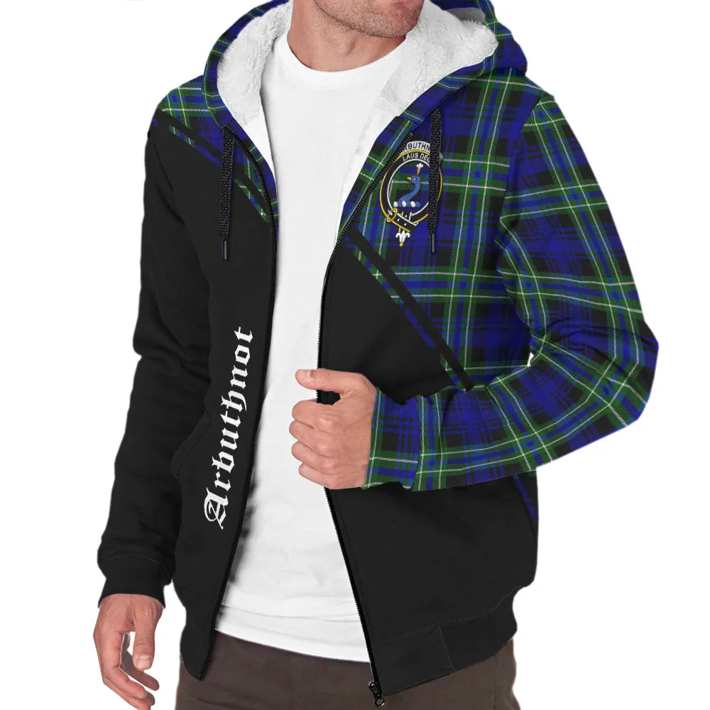 Arbuthnot Modern Tartan Sherpa Hoodie with Family Crest Curve Style