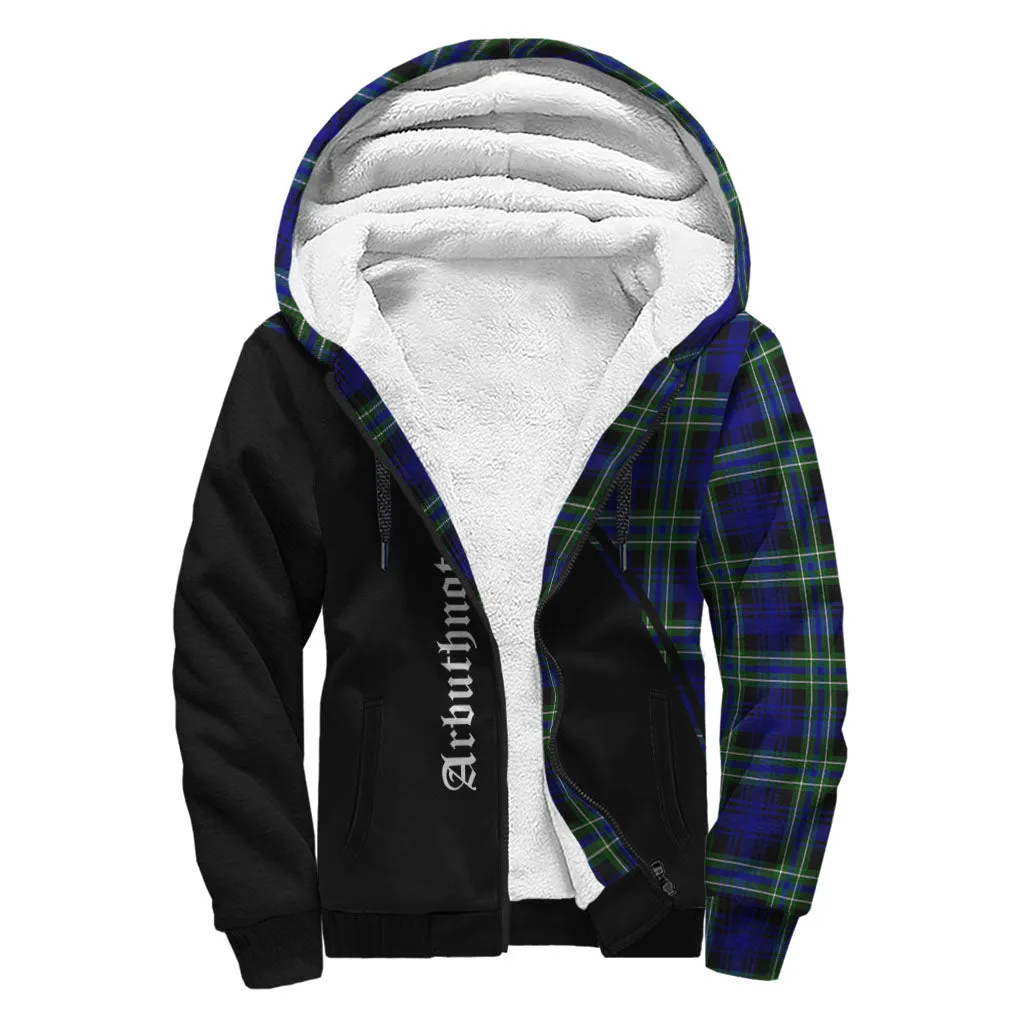 Arbuthnot Modern Tartan Sherpa Hoodie with Family Crest Curve Style