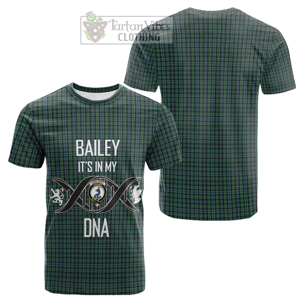 Arbuthnot Tartan Cotton T-shirt with Family Crest DNA In Me Style