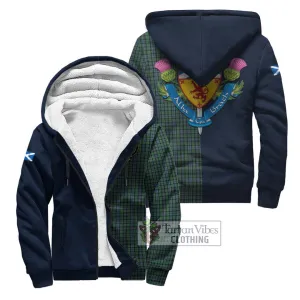 Arbuthnot Tartan Sherpa Hoodie Alba with Scottish Lion Royal Arm Half Style