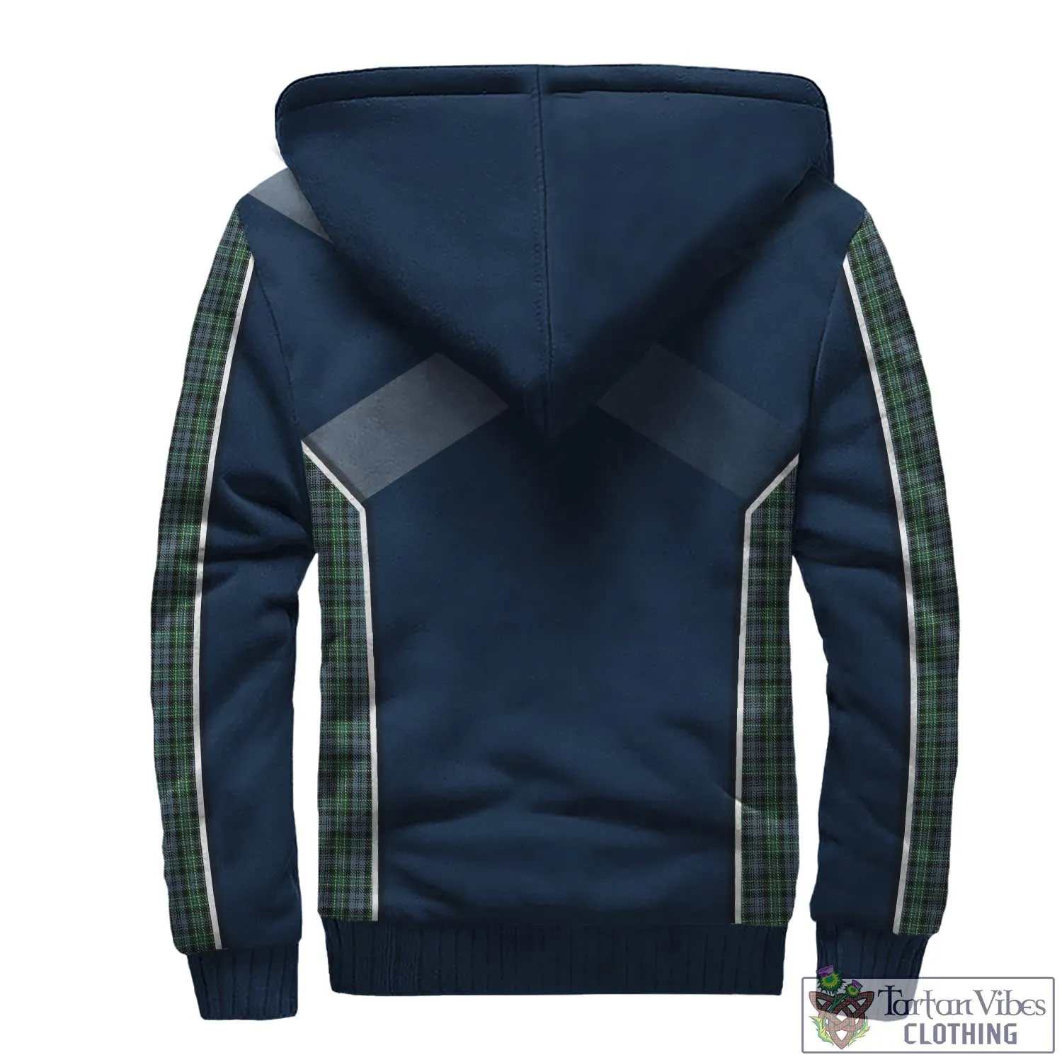 Arbuthnot Tartan Sherpa Hoodie with Family Crest and Lion Rampant Vibes Sport Style