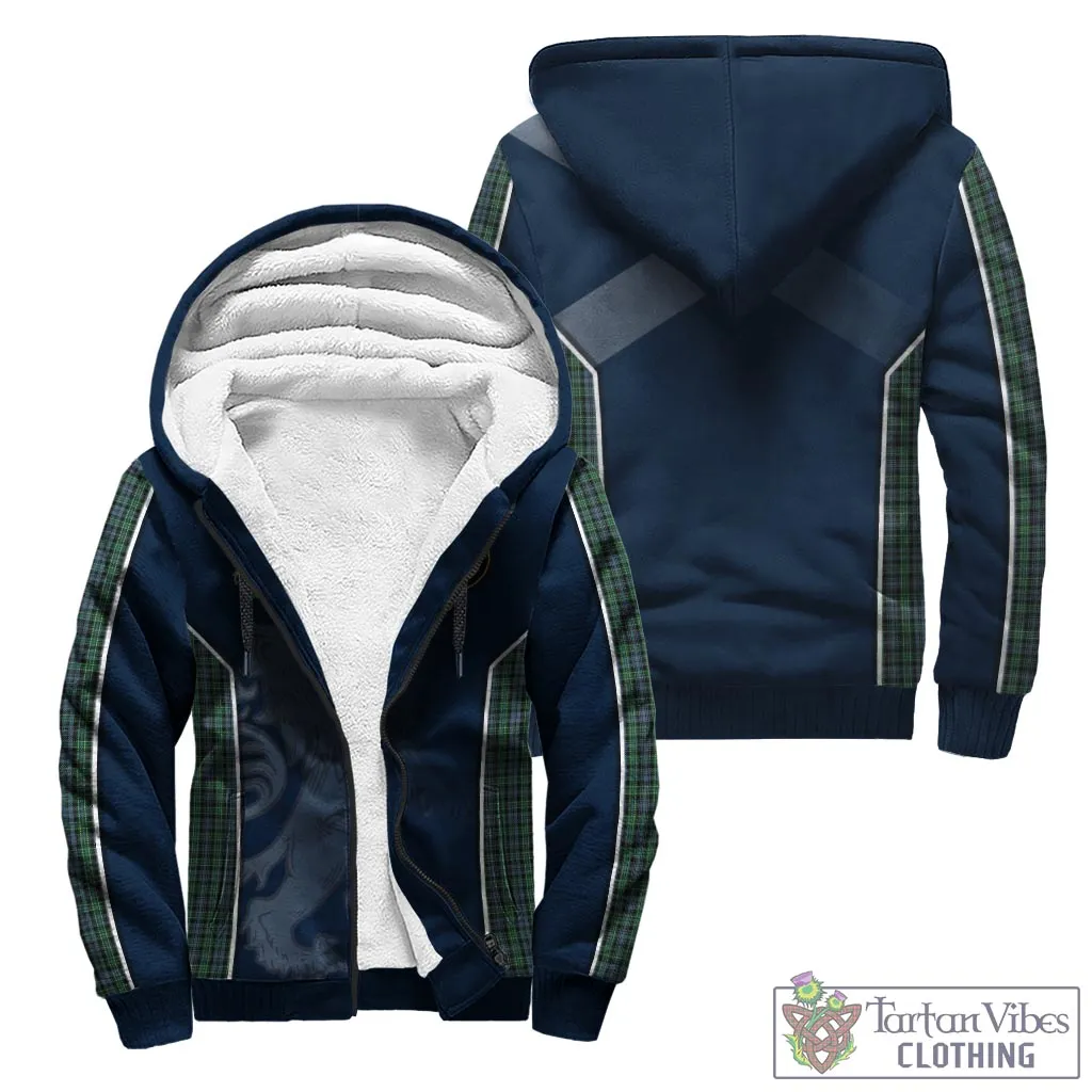 Arbuthnot Tartan Sherpa Hoodie with Family Crest and Lion Rampant Vibes Sport Style