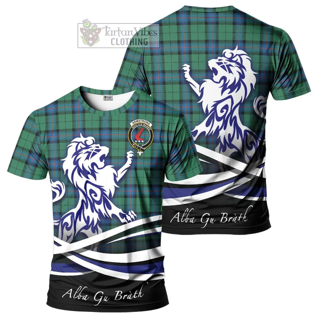 Armstrong Ancient Tartan Cotton T-shirt with Alba Gu Brath Regal Lion Emblem