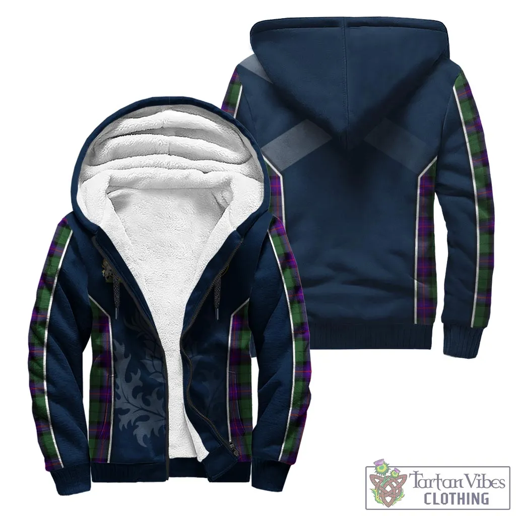 Armstrong Modern Tartan Sherpa Hoodie with Family Crest and Scottish Thistle Vibes Sport Style