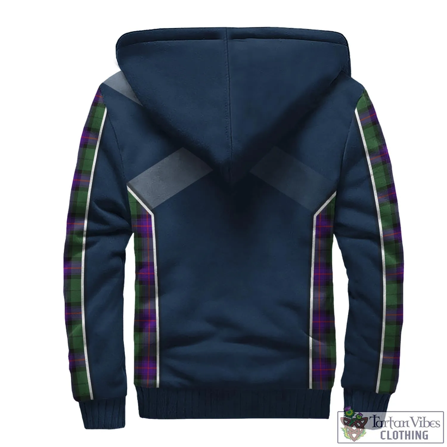 Armstrong Modern Tartan Sherpa Hoodie with Family Crest and Scottish Thistle Vibes Sport Style