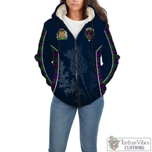 Armstrong Modern Tartan Sherpa Hoodie with Family Crest and Scottish Thistle Vibes Sport Style