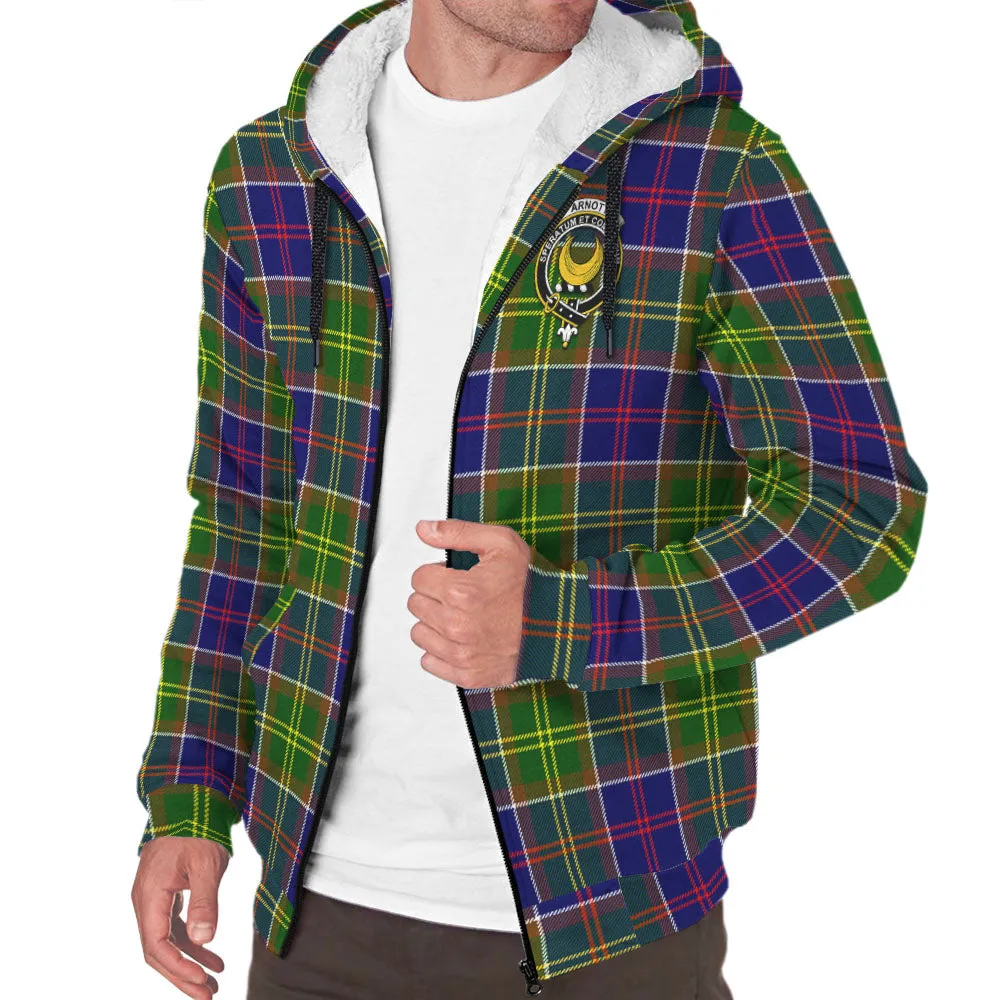 Arnott Tartan Sherpa Hoodie with Family Crest