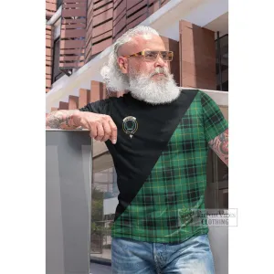 Arthur Ancient Tartan Cotton T-shirt with Family Crest and Military Logo Style