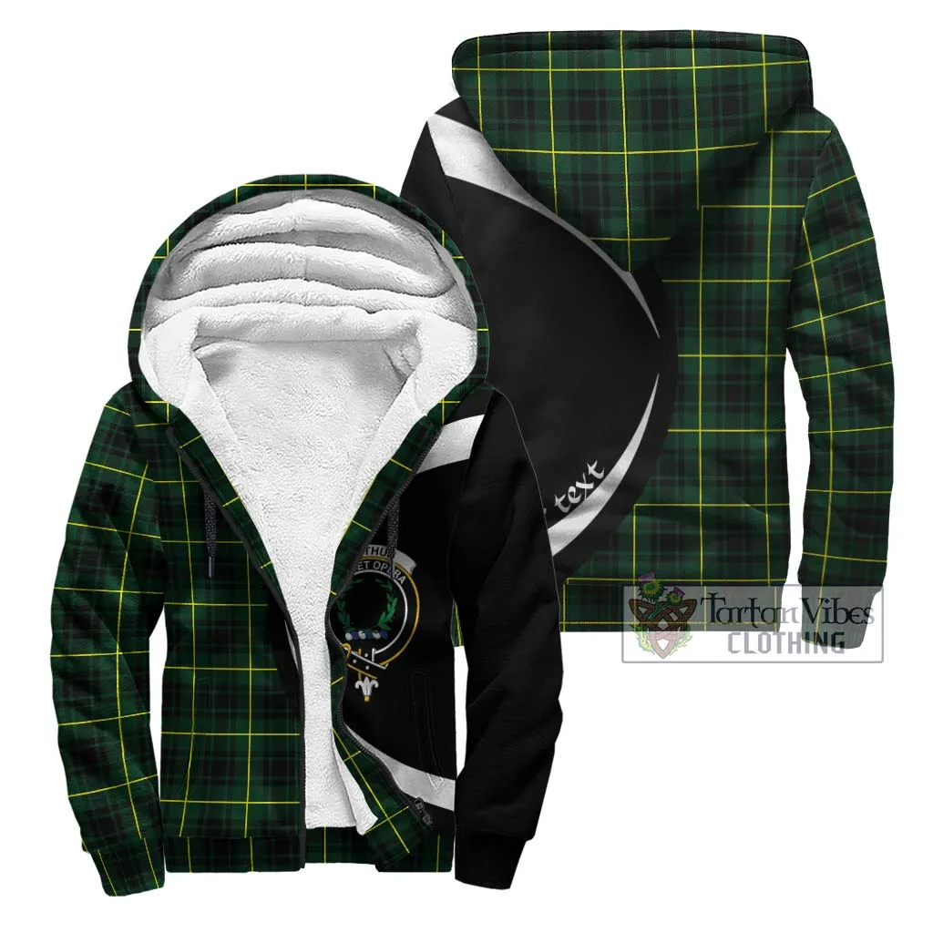 Arthur Modern Tartan Sherpa Hoodie with Family Crest Circle Style