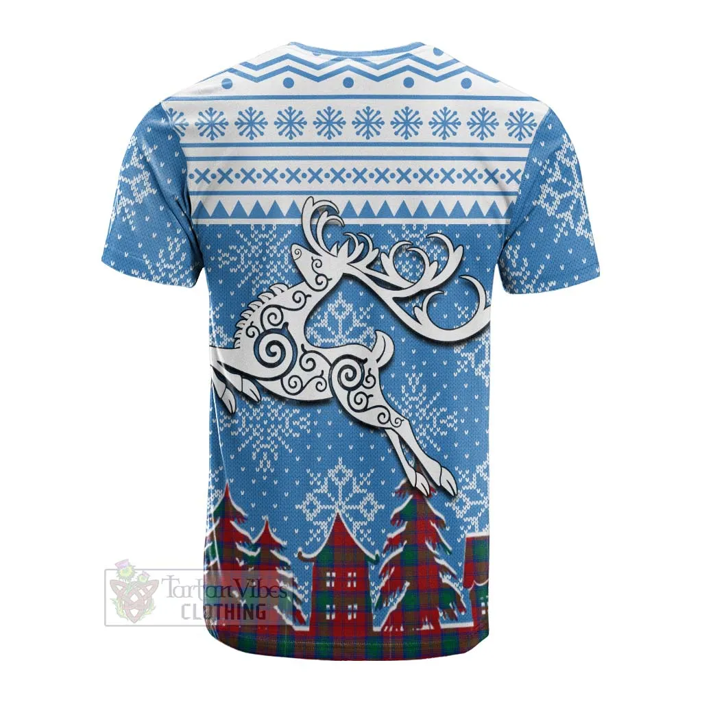 Auchinleck (Affleck) Clan Christmas Cotton T-shirt Celtic Reindeer Style