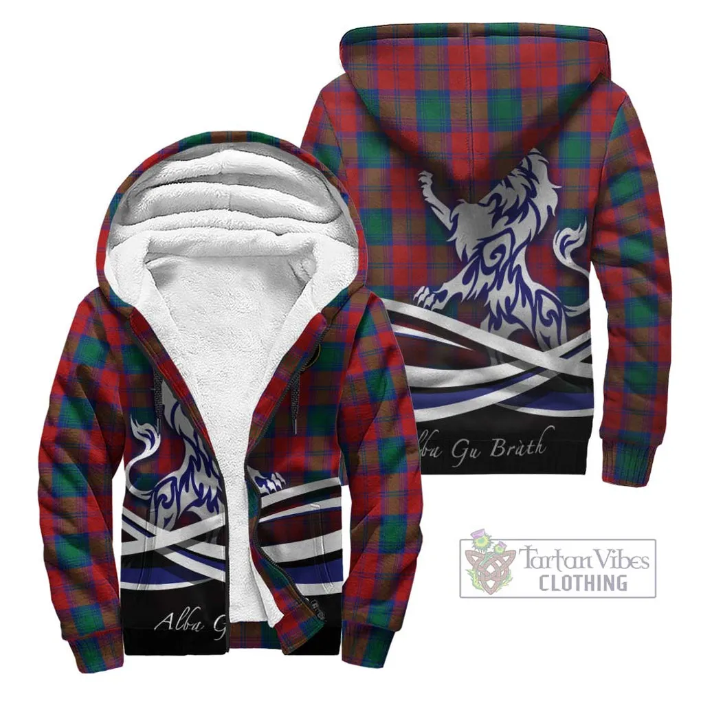 Auchinleck (Affleck) Tartan Sherpa Hoodie with Alba Gu Brath Regal Lion Emblem