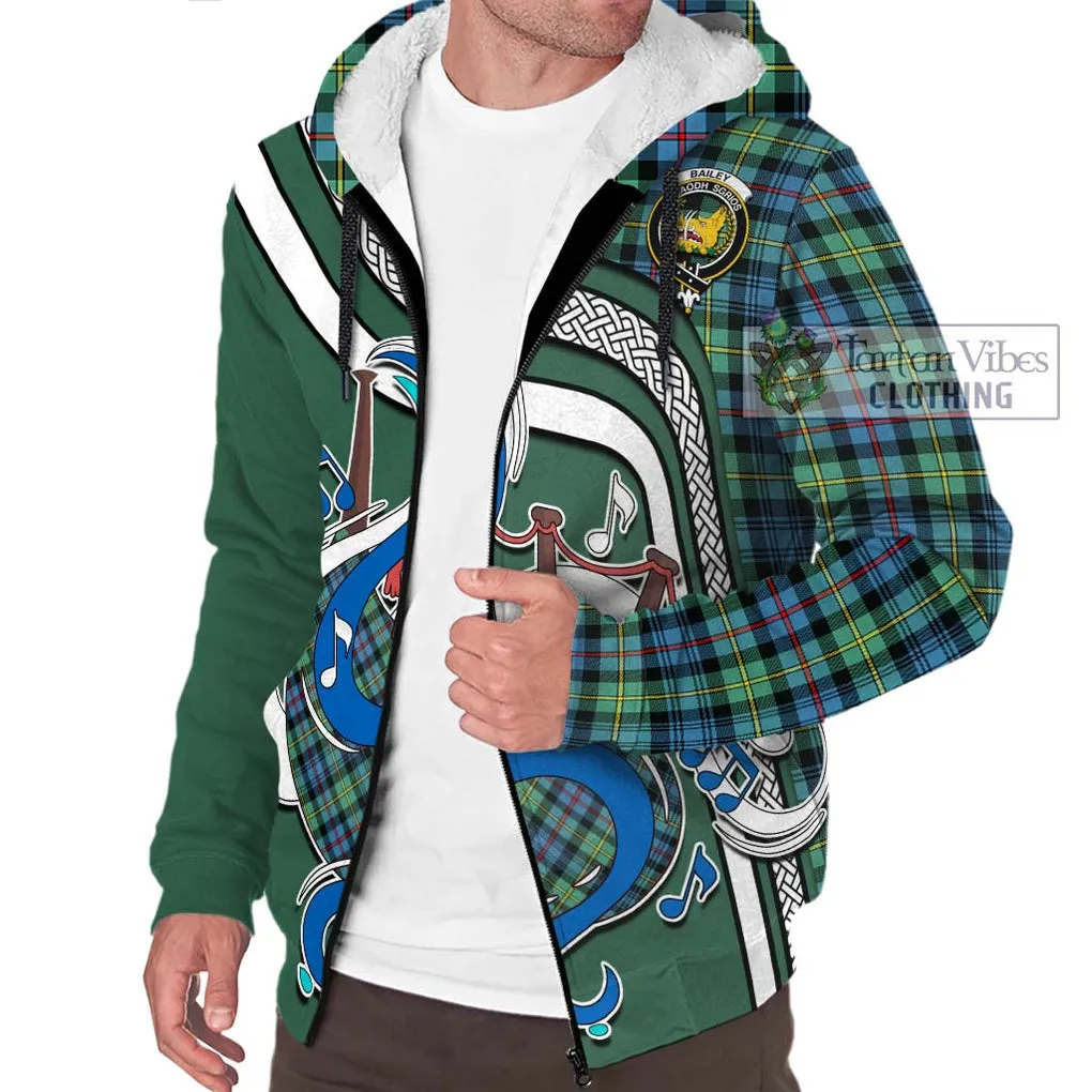 Bailey Ancient Tartan Sherpa Hoodie with Epic Bagpipe Style