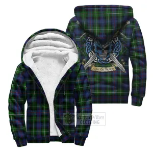 Baillie (Bailey) Tartan Sherpa Hoodie with Family Crest Celtic Skull Style