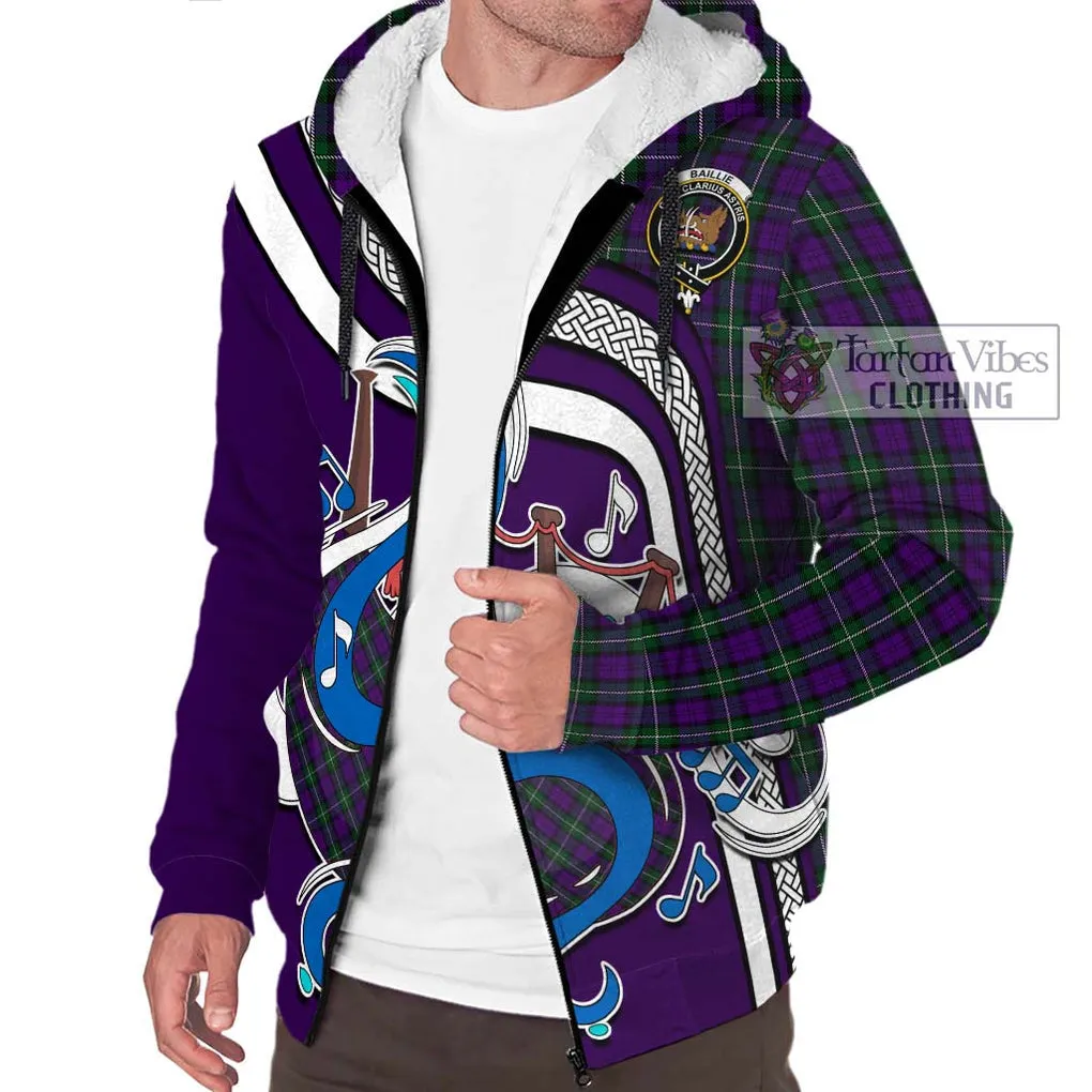 Baillie Highland Society Tartan Sherpa Hoodie with Epic Bagpipe Style