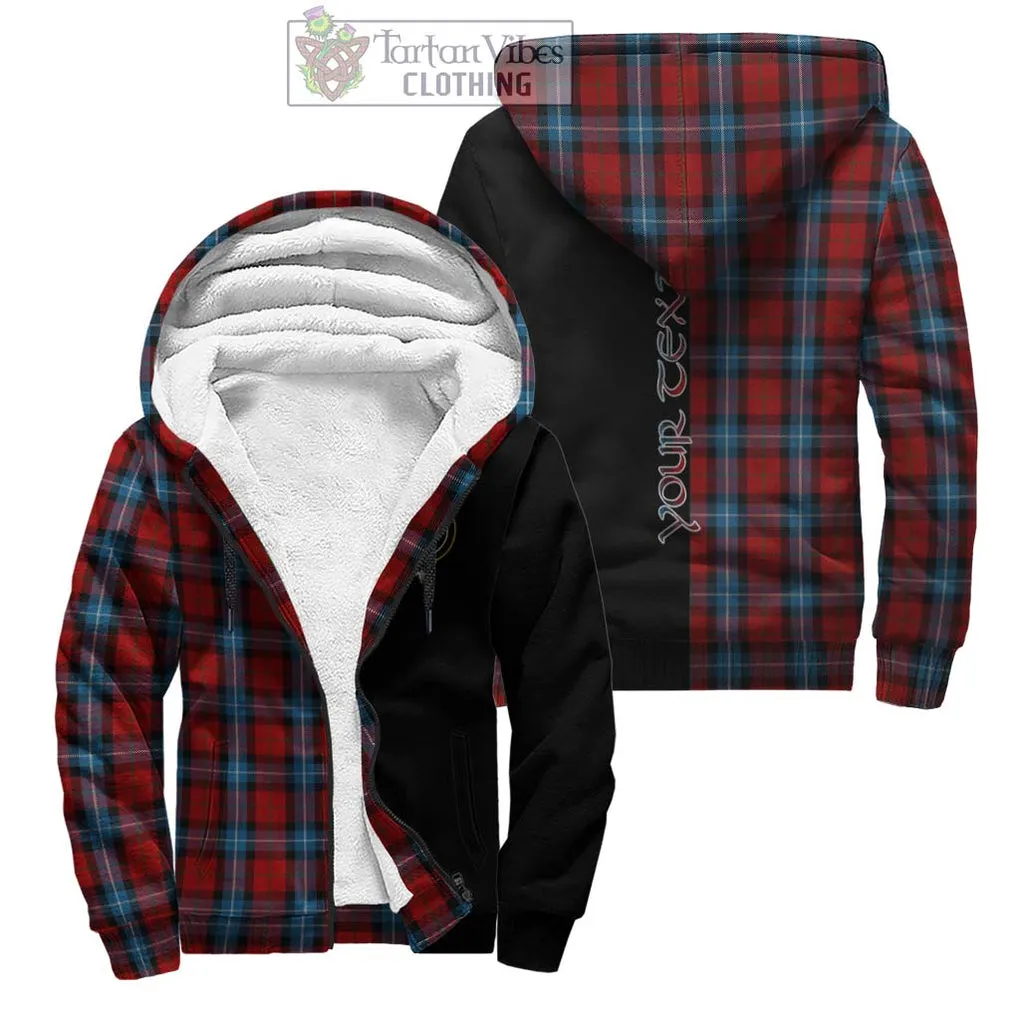 Baillie of Polkemmet Red Tartan Sherpa Hoodie with Family Crest and Half Of Me Style