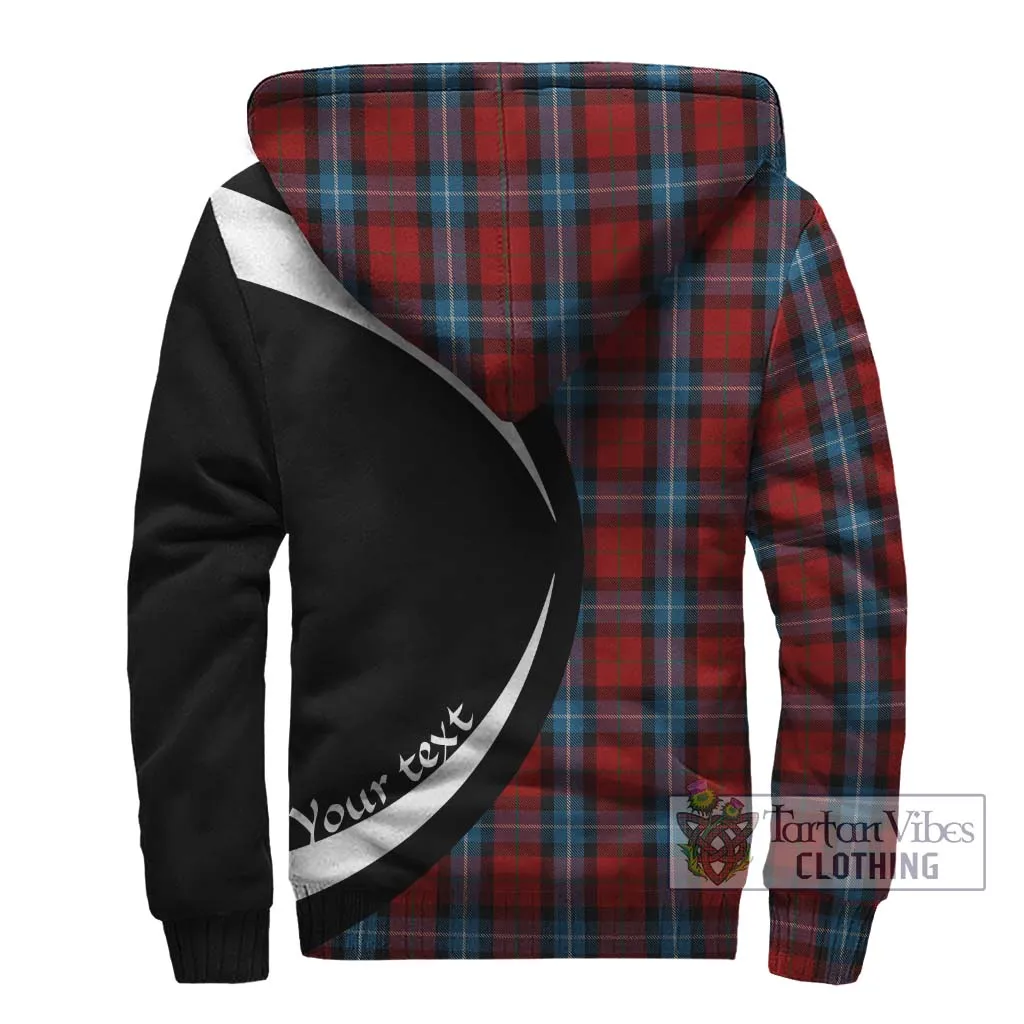 Baillie of Polkemmet Red Tartan Sherpa Hoodie with Family Crest Circle Style