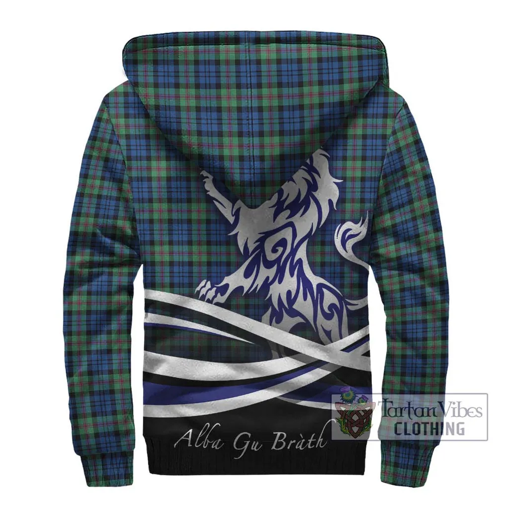 Baird Ancient Tartan Sherpa Hoodie with Alba Gu Brath Regal Lion Emblem