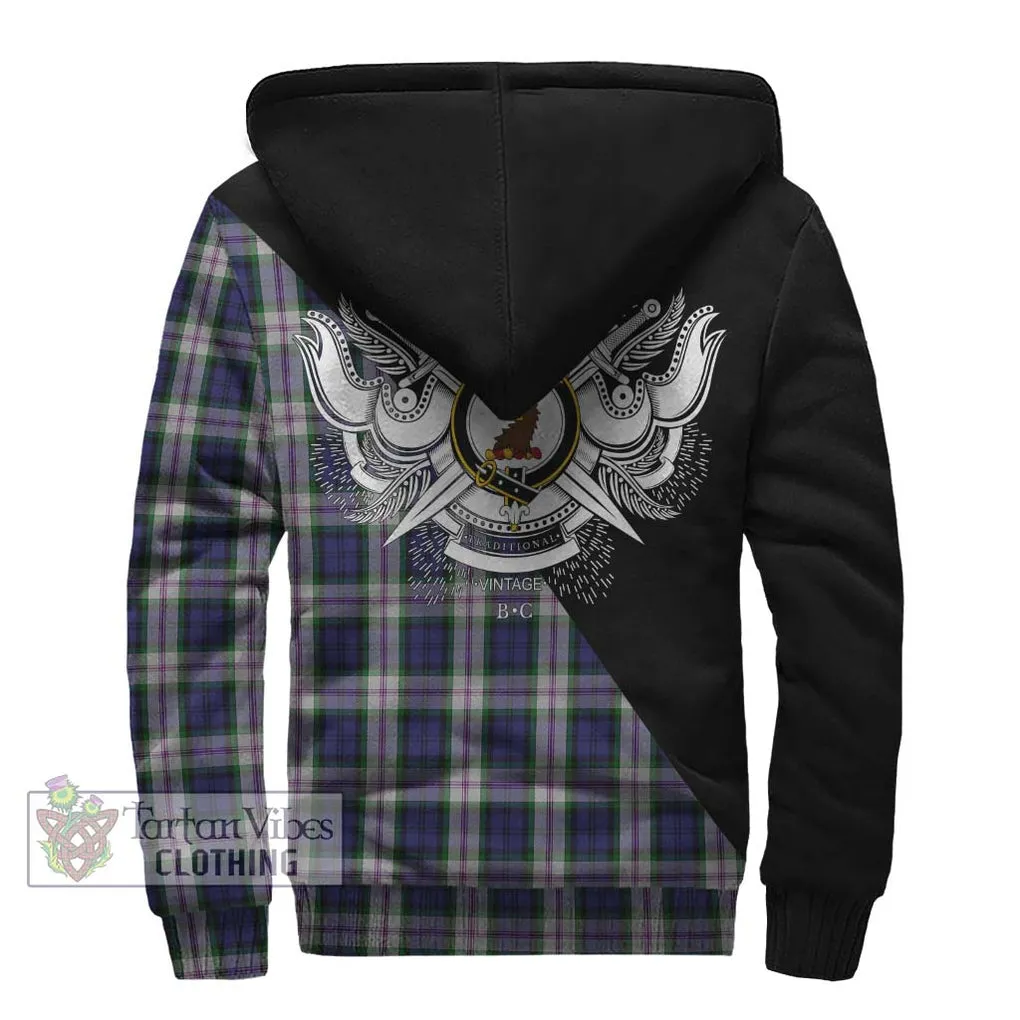 Baird Dress Tartan Sherpa Hoodie with Family Crest and Military Logo Style