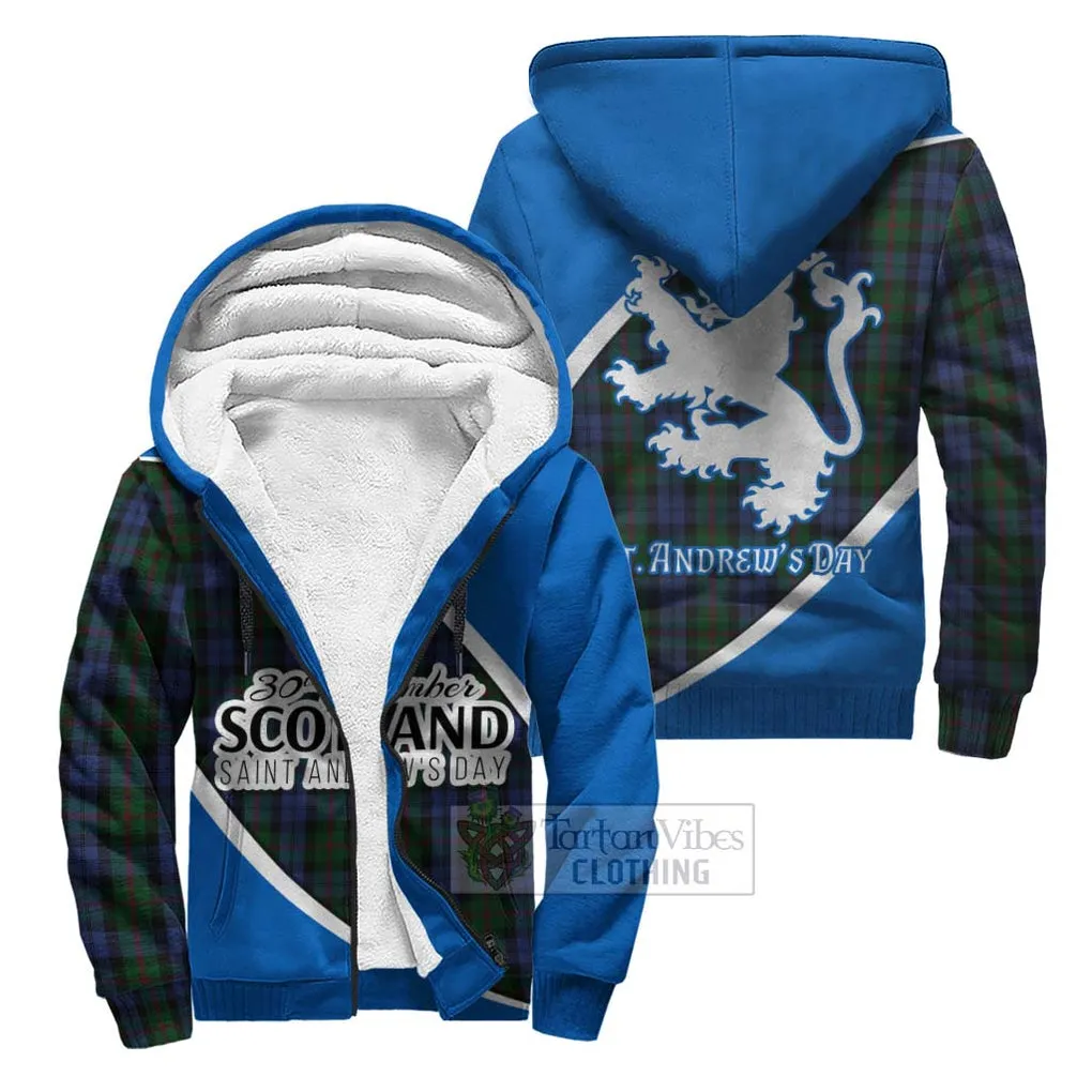 Baird Family Crest Tartan Sherpa Hoodie Celebrate Saint Andrew's Day in Style