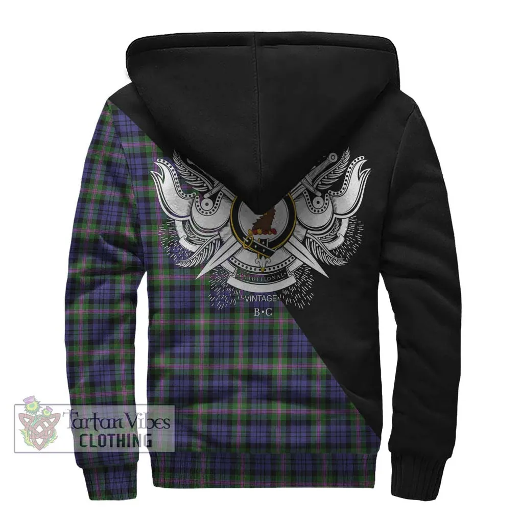 Baird Modern Tartan Sherpa Hoodie with Family Crest and Military Logo Style