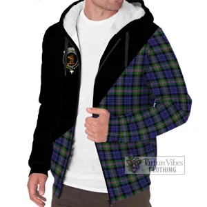 Baird Modern Tartan Sherpa Hoodie with Family Crest and Military Logo Style