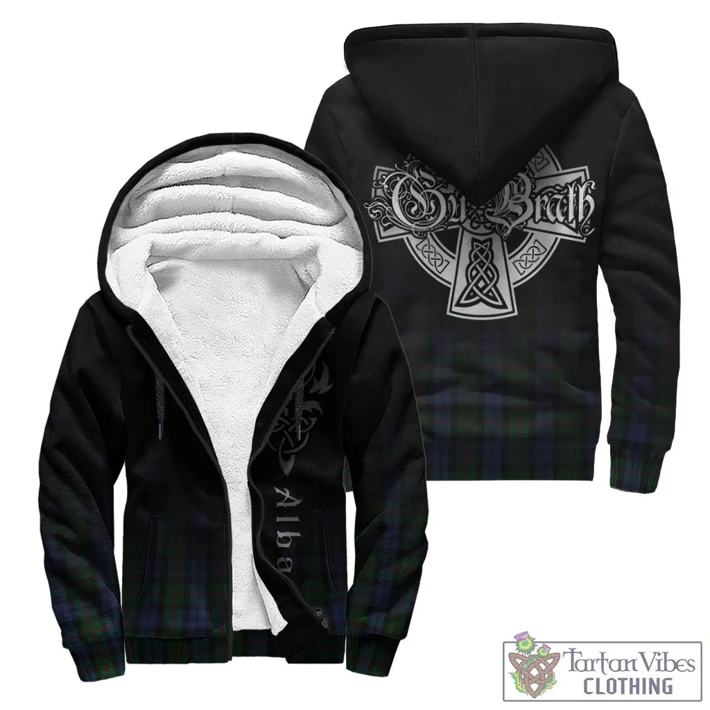 Baird Tartan Sherpa Hoodie Featuring Alba Gu Brath Family Crest Celtic Inspired