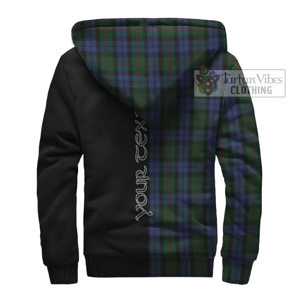 Baird Tartan Sherpa Hoodie with Family Crest and Half Of Me Style