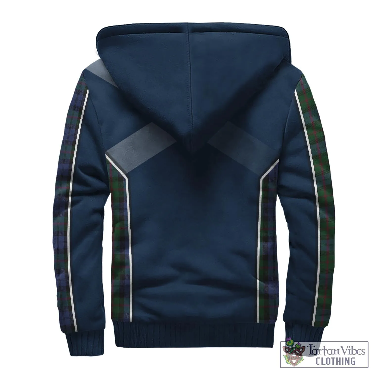 Baird Tartan Sherpa Hoodie with Family Crest and Scottish Thistle Vibes Sport Style